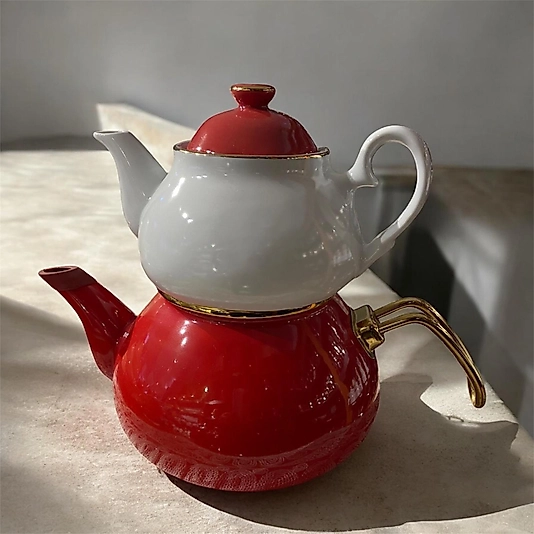 Porselen Çaydanlık Kırmızı